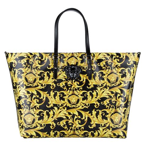 versace black bags|Versace black gold handbag.